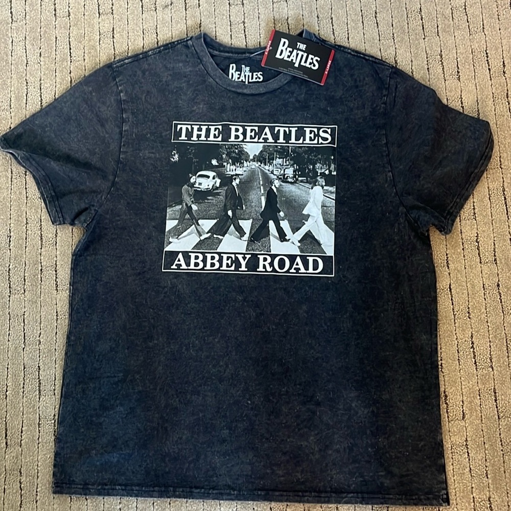 NWT bleach washed black the Beatles Abby road tshirt